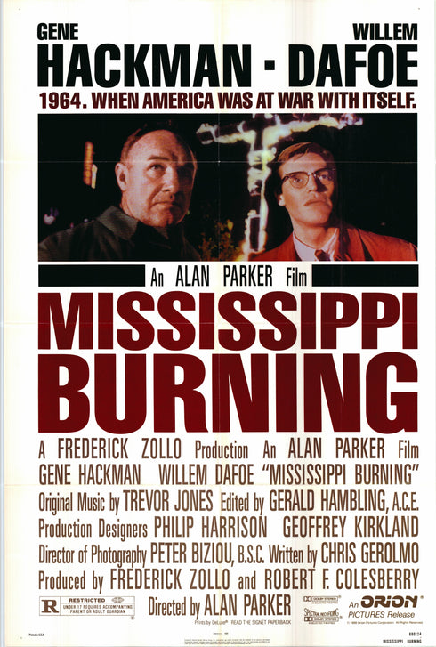 mississippi burning 1988 one sheet poster folded